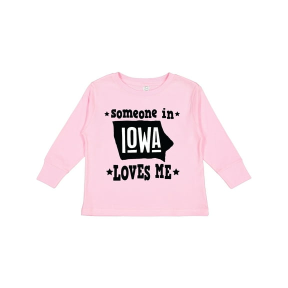 Inktastic Someone in Iowa Loves Me Souvenir Boys or Girls Long Sleeve Toddler T-Shirt