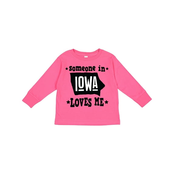 Inktastic Someone in Iowa Loves Me Souvenir Boys or Girls Long Sleeve Toddler T-Shirt