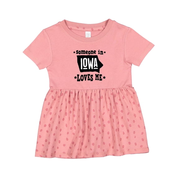 Inktastic Someone in Iowa Loves Me Souvenir Girls Baby Dress