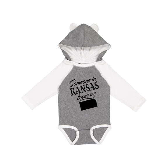 Inktastic Someone in Kansas Loves Me Boys or Girls Long Sleeve Baby Bodysuit