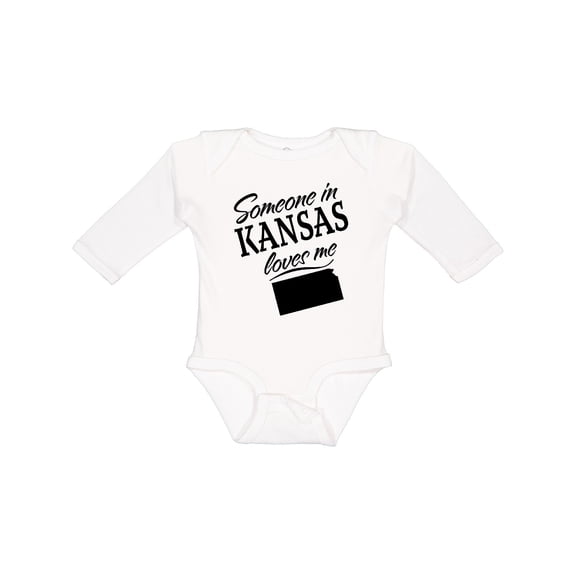 Inktastic Someone in Kansas Loves Me Boys or Girls Long Sleeve Baby Bodysuit