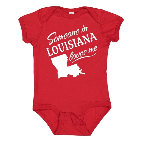 Inktastic Someone in Louisiana Loves Me Boys or Girls Baby Bodysuit