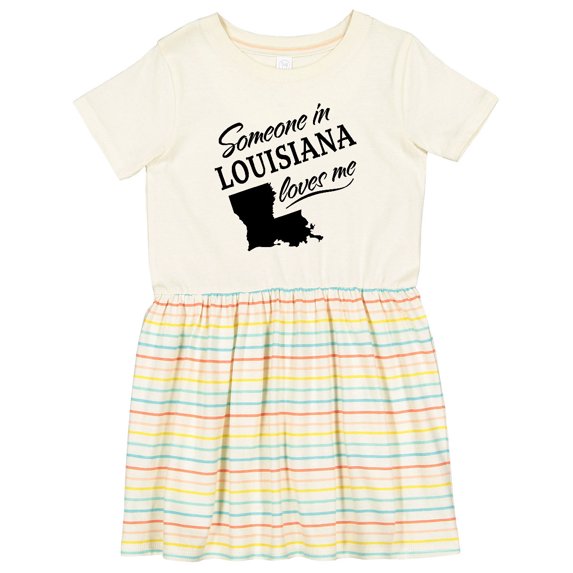 Inktastic Someone in Louisiana Loves Me Girls Toddler Dress