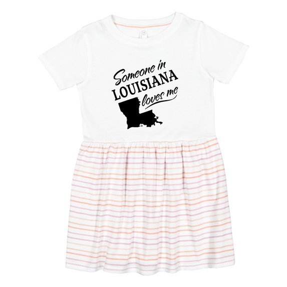 Inktastic Someone in Louisiana Loves Me Girls Toddler Dress
