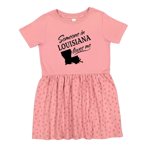 Inktastic Someone in Louisiana Loves Me Girls Toddler Dress