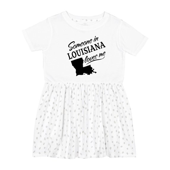 Inktastic Someone in Louisiana Loves Me Girls Toddler Dress