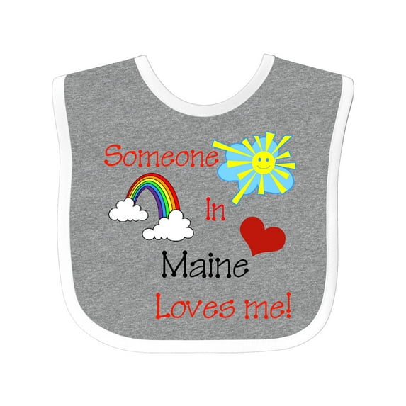 Inktastic Someone in Maine Loves Me Boys or Girls Baby Bib