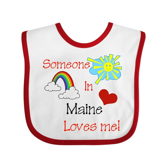 Inktastic Someone in Maine Loves Me Boys or Girls Baby Bib