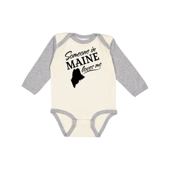 Inktastic Someone in Maine Loves Me Boys or Girls Long Sleeve Baby Bodysuit