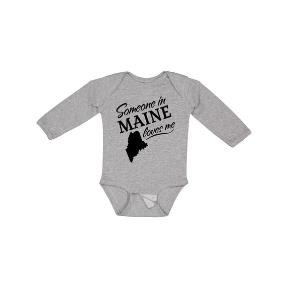 Inktastic Someone in Maine Loves Me Boys or Girls Long Sleeve Baby Bodysuit