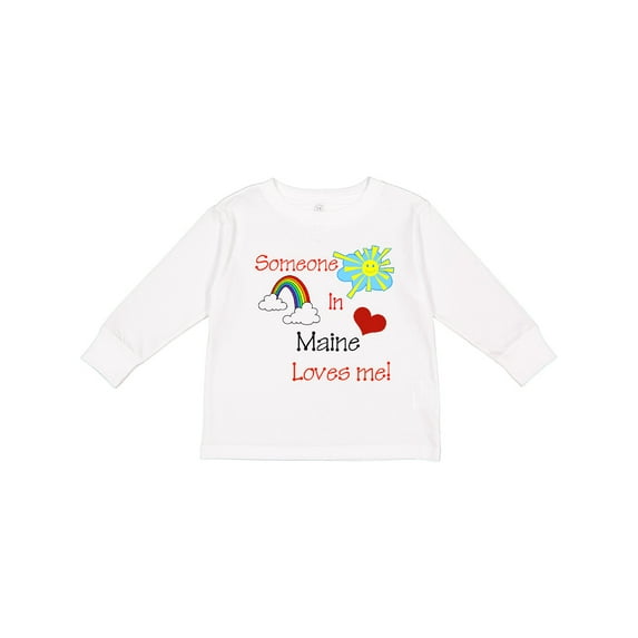 Inktastic Someone in Maine Loves Me Boys or Girls Long Sleeve Toddler T-Shirt