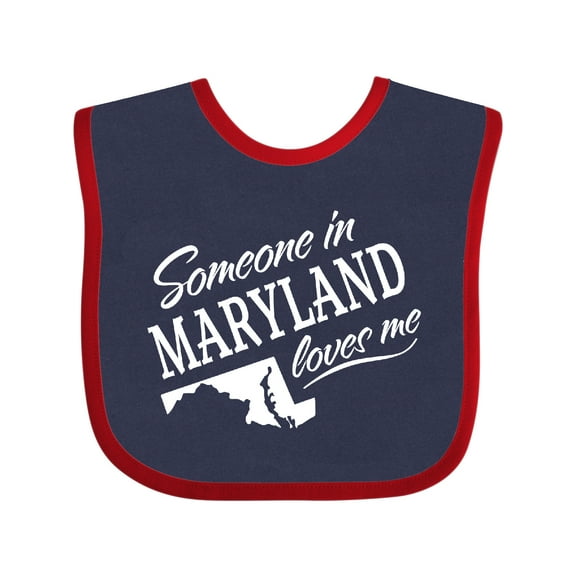 Inktastic Someone in Maryland Loves Me Boys or Girls Baby Bib