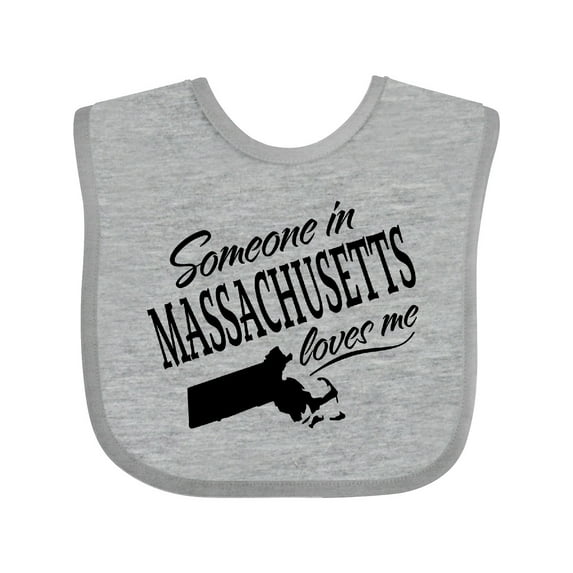 Inktastic Someone in Massachusetts Loves Me Boys or Girls Baby Bib
