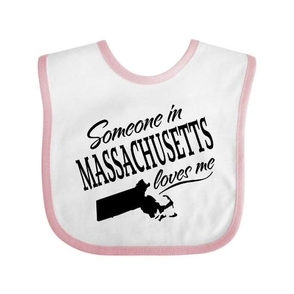 Inktastic Someone in Massachusetts Loves Me Boys or Girls Baby Bib