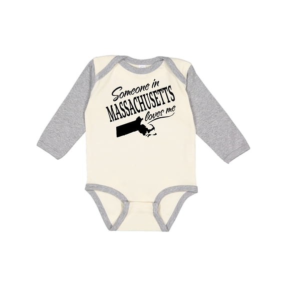 Inktastic Someone in Massachusetts Loves Me Boys or Girls Long Sleeve Baby Bodysuit