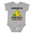 thumbnail image 1 of Inktastic Someone in Miami Beach Loves Me Boys or Girls Baby Bodysuit, 1 of 5