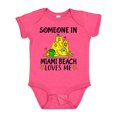 thumbnail image 1 of Inktastic Someone in Miami Beach Loves Me Boys or Girls Baby Bodysuit, 1 of 5