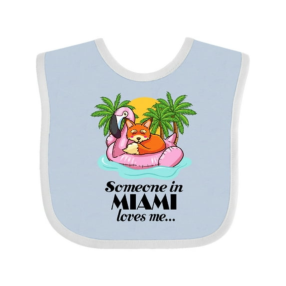 Inktastic Someone in Miami Loves Me Boys or Girls Baby Bib
