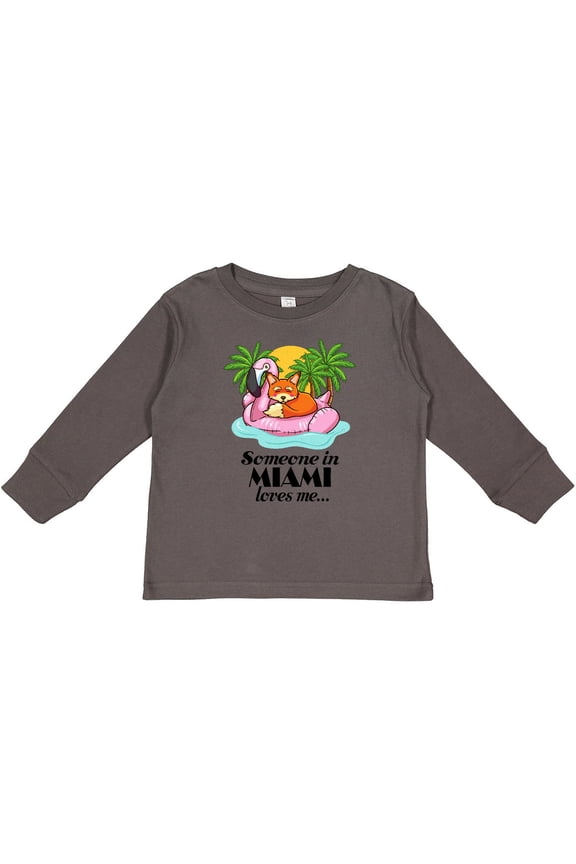 Someone in Miami Loves Me Boys or Girls Long Sleeve Toddler T-Shirt
