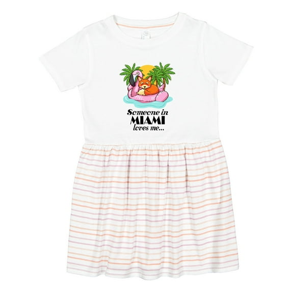 Inktastic Someone in Miami Loves Me Girls Toddler Dress