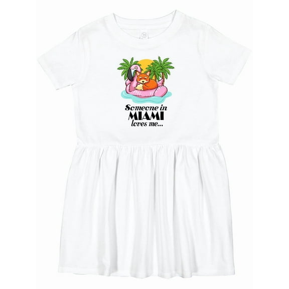Inktastic Someone in Miami Loves Me Girls Toddler Dress