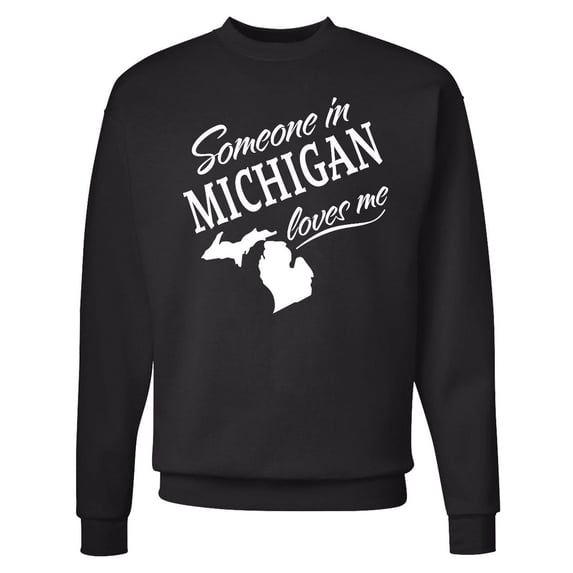 Inktastic Someone in Michigan Loves Me Adult Sweatshirt