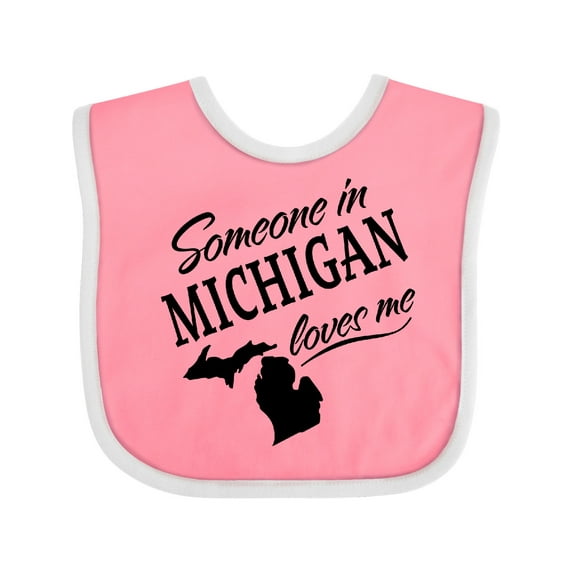 Inktastic Someone in Michigan Loves Me Boys or Girls Baby Bib