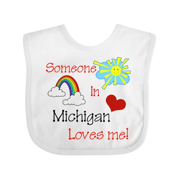 Inktastic Someone in Michigan Loves Me Boys or Girls Baby Bib