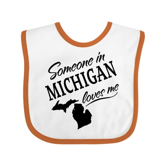 Inktastic Someone in Michigan Loves Me Boys or Girls Baby Bib