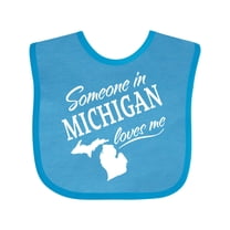 Inktastic Someone in Michigan Loves Me Boys or Girls Baby Bib