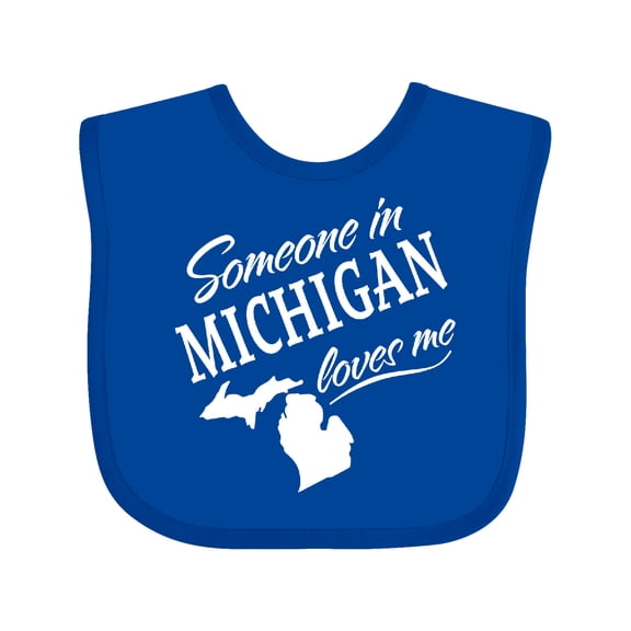 Inktastic Someone in Michigan Loves Me Boys or Girls Baby Bib
