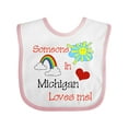 thumbnail image 1 of Inktastic Someone in Michigan Loves Me Boys or Girls Baby Bib, 1 of 4
