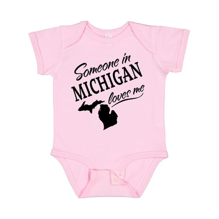 Inktastic Someone in Michigan Loves Me Boys or Girls Baby Bodysuit