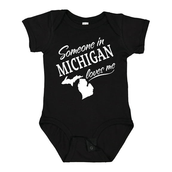 Inktastic Someone in Michigan Loves Me Boys or Girls Baby Bodysuit