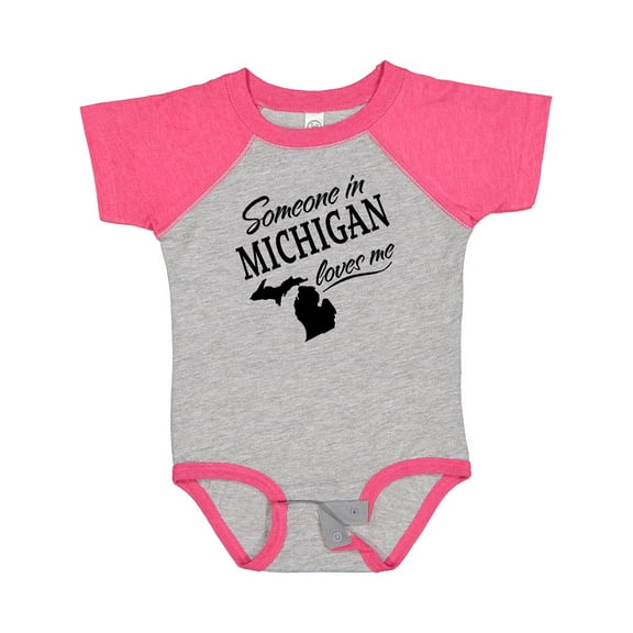 Inktastic Someone in Michigan Loves Me Boys or Girls Baby Bodysuit