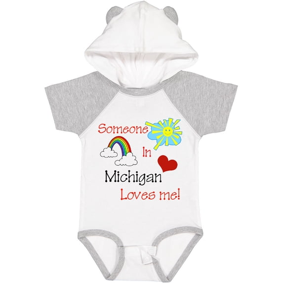 Inktastic Someone in Michigan Loves Me Boys or Girls Baby Bodysuit