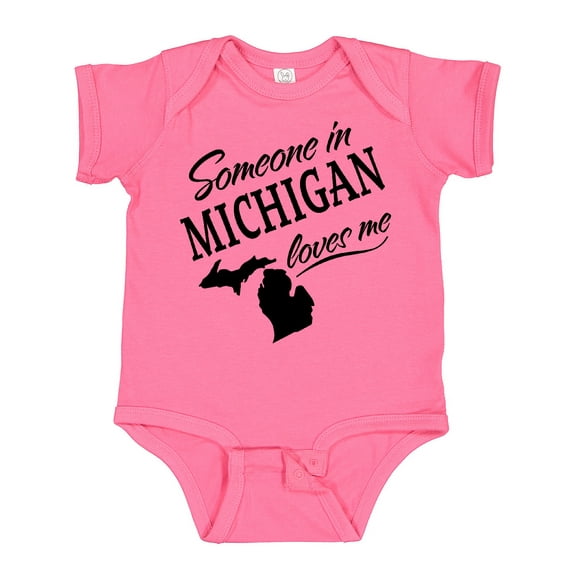 Inktastic Someone in Michigan Loves Me Boys or Girls Baby Bodysuit