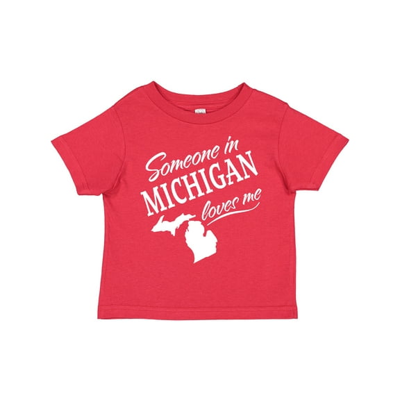 Inktastic Someone in Michigan Loves Me Boys or Girls Toddler T-Shirt