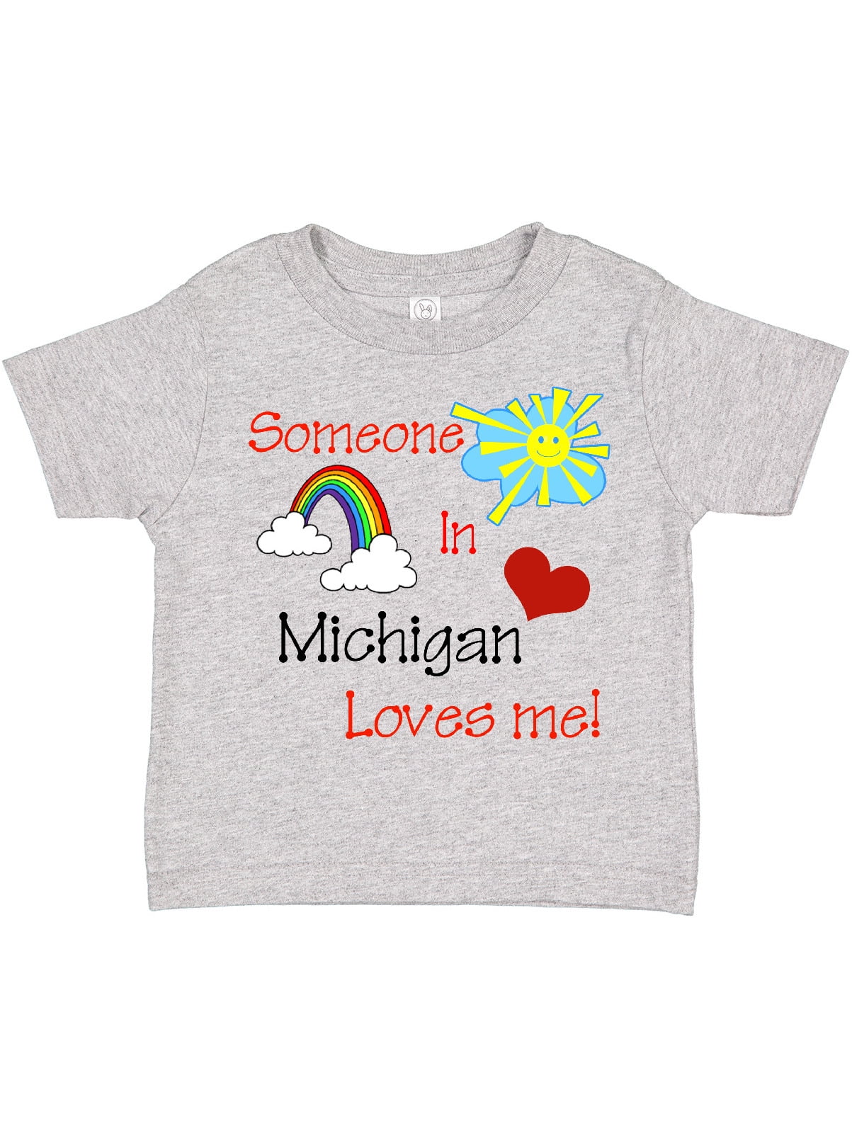 NWT SOMEBODY IN MICHIGAN LOVES ME T SHIRT Rayon Cotton