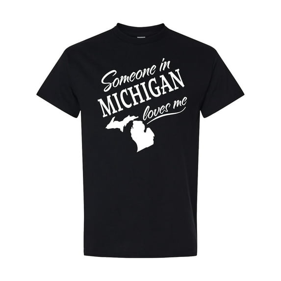 Inktastic Someone in Michigan Loves Me T-Shirt