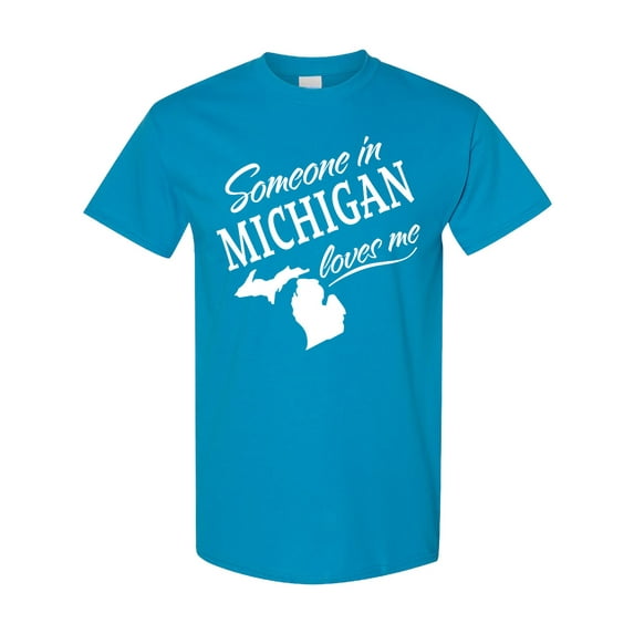 Inktastic Someone in Michigan Loves Me T-Shirt