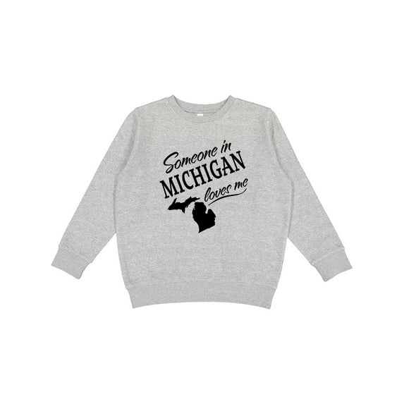 Inktastic Someone in Michigan Loves Me Youth Sweatshirt
