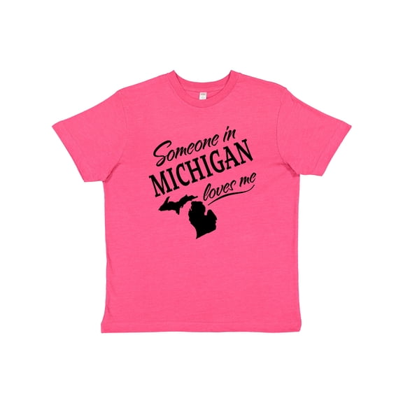Inktastic Someone in Michigan Loves Me Youth T-Shirt