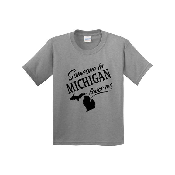 Inktastic Someone in Michigan Loves Me Youth T-Shirt