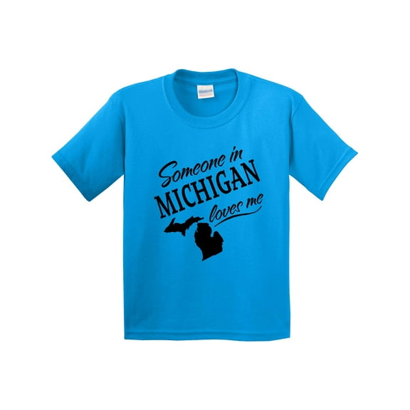Inktastic Someone in Michigan Loves Me Youth T-Shirt