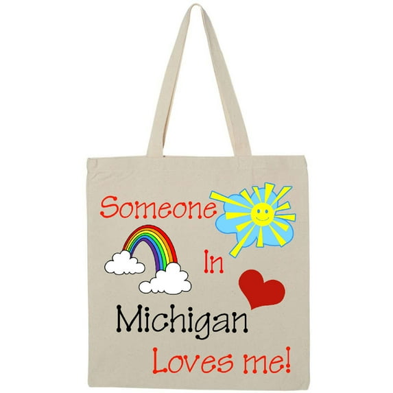 Inktastic Someone in Michigan loves me Tote Bag