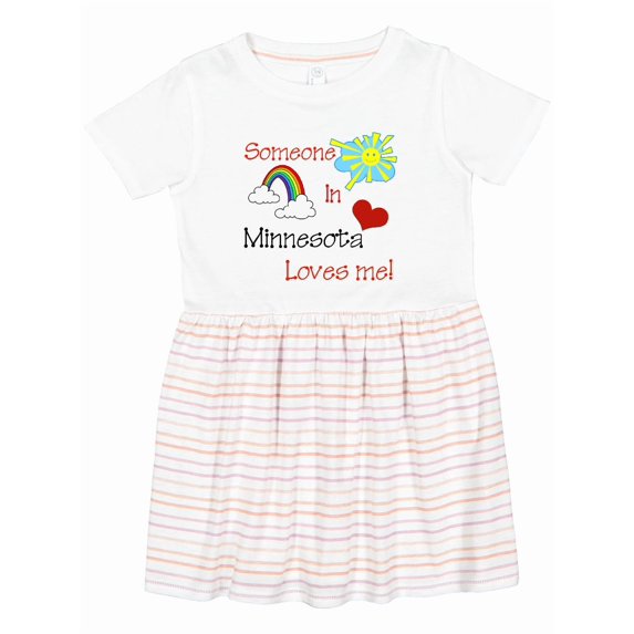 Inktastic Someone in Minnesota Loves Me Girls Toddler Dress