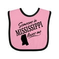 thumbnail image 1 of Inktastic Someone in Mississippi Loves Me Boys or Girls Baby Bib, 1 of 4