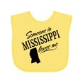 thumbnail image 1 of Inktastic Someone in Mississippi Loves Me Boys or Girls Baby Bib, 1 of 4