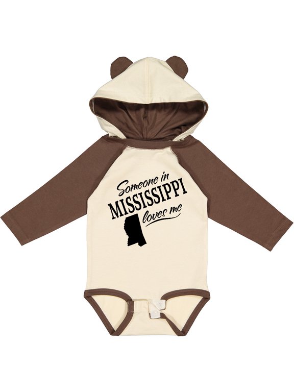 Inktastic Someone in Mississippi Loves Me Boys or Girls Long Sleeve Baby Bodysuit
